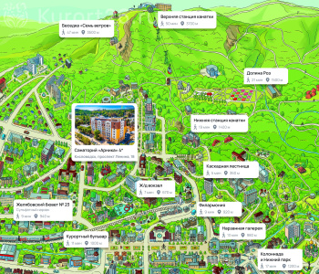 Санаторий «Арника» Кисловодск — карта расположения